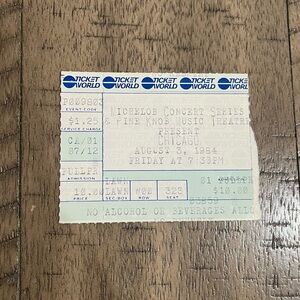 Vintage Concert Chicago Rock Band Ticket Stub Aug. 3, 1984 Pine Knob, Michigan